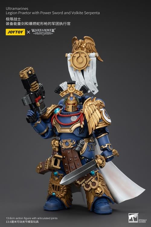 Warhammer The Horus Heresy Ultramarines Legion Praetor with Power Sword and Volkite Serpenta 1/18 Scale Action Figure