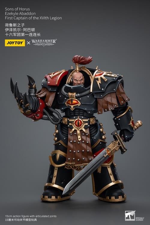 Warhammer 40K Sons of Horus Ezekyle Abaddon, First Captain of the XVLth Legion 1/18 Scale Action Figure