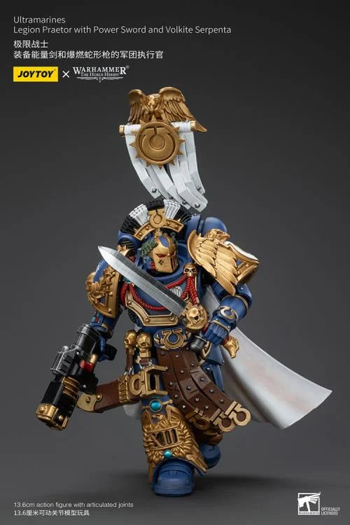 Warhammer The Horus Heresy Ultramarines Legion Praetor with Power Sword and Volkite Serpenta 1/18 Scale Action Figure