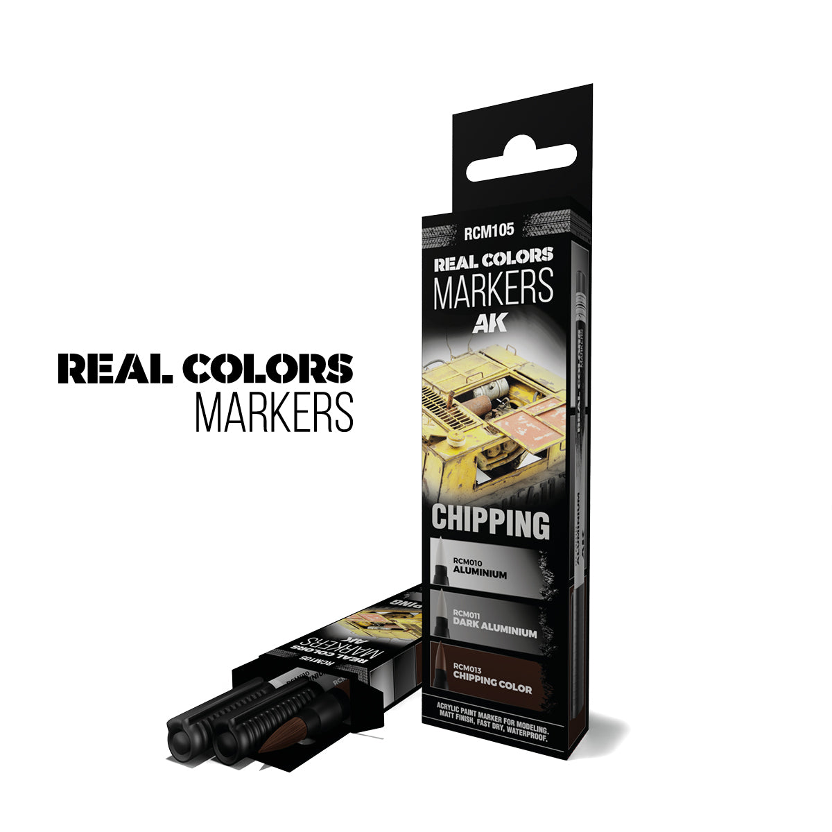 AK Interactive Real Colors Markers Chipping - Set 3 Real Colors Markers