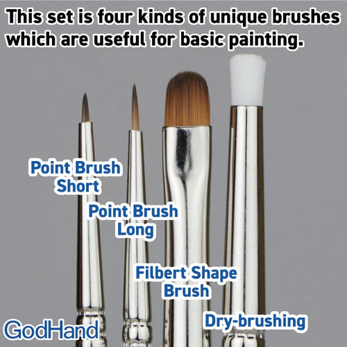 GodHand GH-EBRSP-SN-SET Brushwork Semi-PRO 4 Brushes Set