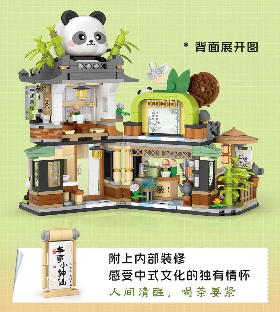 LOZ Street Mini 1383 Panda Tea Store