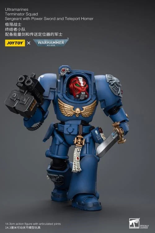 Warhammer 40K Ultramarines Terminator Squad Sergeant with Power Sword and Teleport Homer 1/18 Scale Action Figure