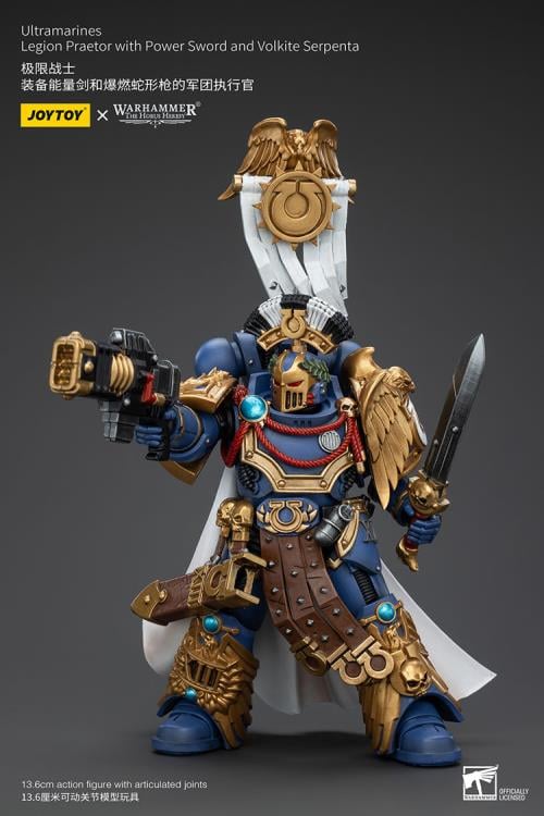 Warhammer The Horus Heresy Ultramarines Legion Praetor with Power Sword and Volkite Serpenta 1/18 Scale Action Figure