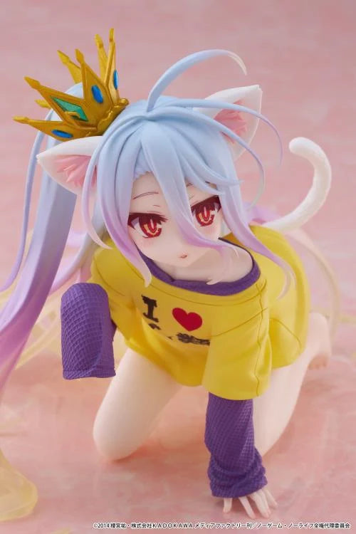 No Game No Life Desktop Cute Shiro (Cat Ear T-Shirt Ver.) Figure