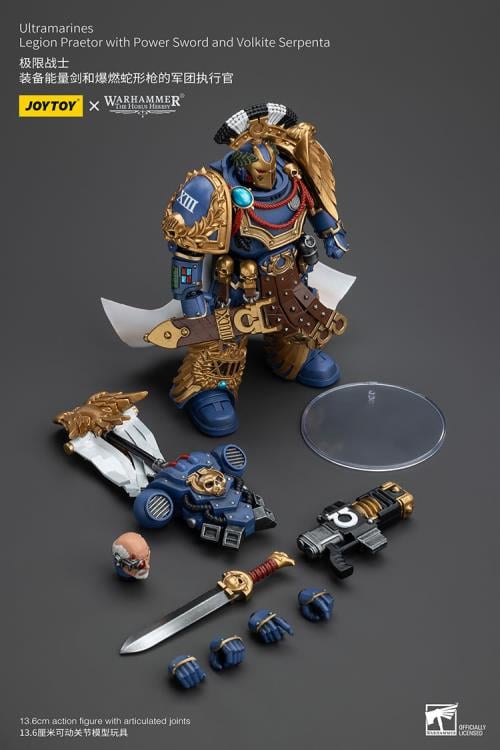 Warhammer The Horus Heresy Ultramarines Legion Praetor with Power Sword and Volkite Serpenta 1/18 Scale Action Figure