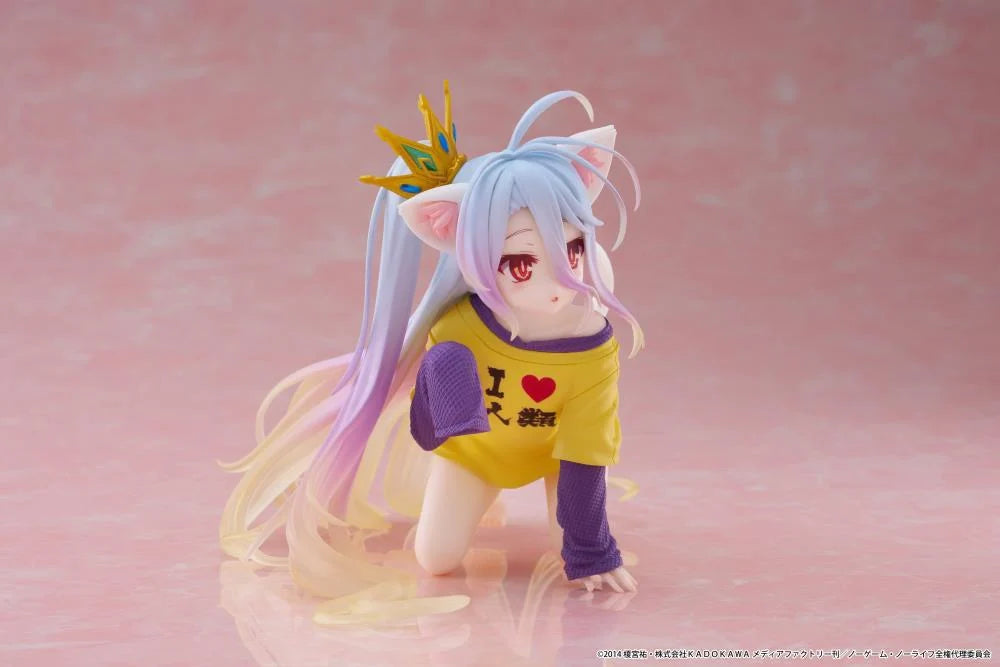 No Game No Life Desktop Cute Shiro (Cat Ear T-Shirt Ver.) Figure