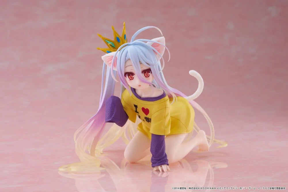 No Game No Life Desktop Cute Shiro (Cat Ear T-Shirt Ver.) Figure