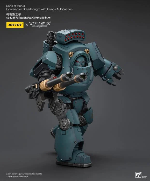 Warhammer 40k Sons of Horus Contemptor Dreadnought with Gravis Autocannon 1/18 Scale Figure