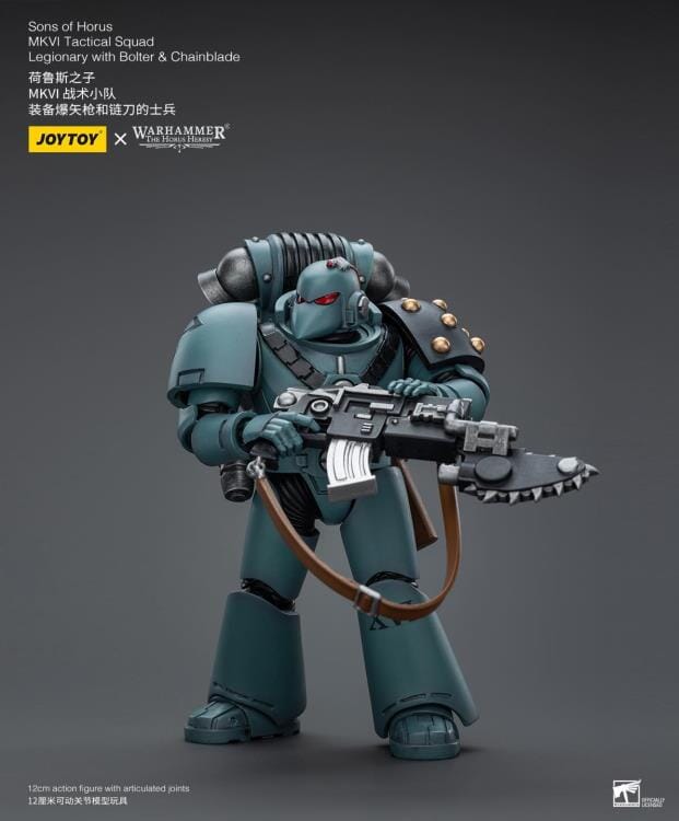 Warhammer 40k Sons of Horus MKVI Tactical Squad Legionary with Bolter & Chainblade 1/18 Scale Figure