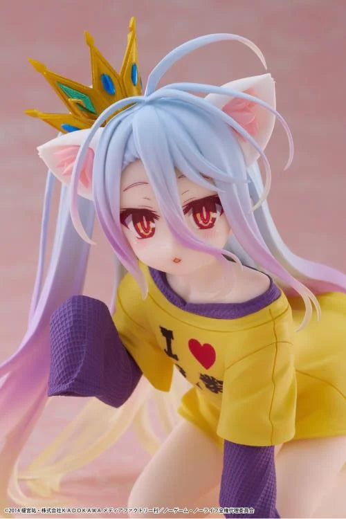 No Game No Life Desktop Cute Shiro (Cat Ear T-Shirt Ver.) Figure