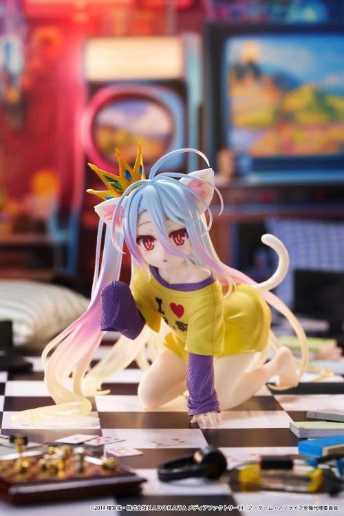 No Game No Life Desktop Cute Shiro (Cat Ear T-Shirt Ver.) Figure