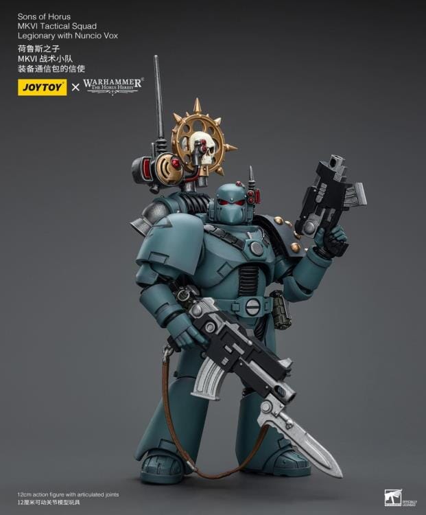 Warhammer 40k Sons of Horus MKVI Tactical Squad Legionary with Nuncio Vox 1/18 Scale Figure