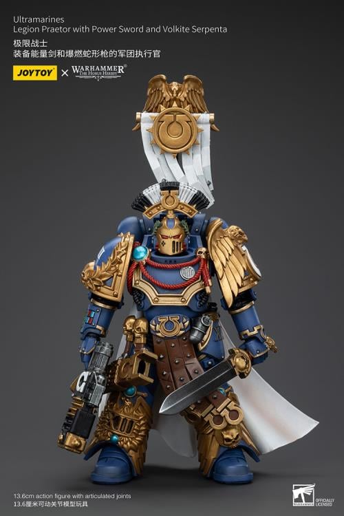 Warhammer The Horus Heresy Ultramarines Legion Praetor with Power Sword and Volkite Serpenta 1/18 Scale Action Figure