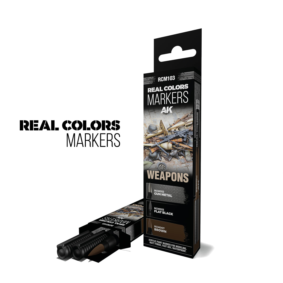 AK Interactive Real Colors Markers Weapons - Set 3 Real Colors Markers