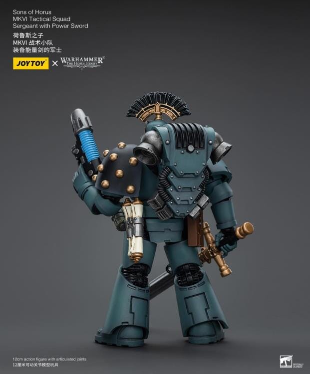 Warhammer 40k Sons of Horus MKVI Tactical Squad Sergeant with Power Sword 1/18 Scale Figure