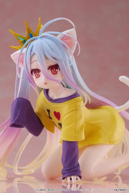 No Game No Life Desktop Cute Shiro (Cat Ear T-Shirt Ver.) Figure