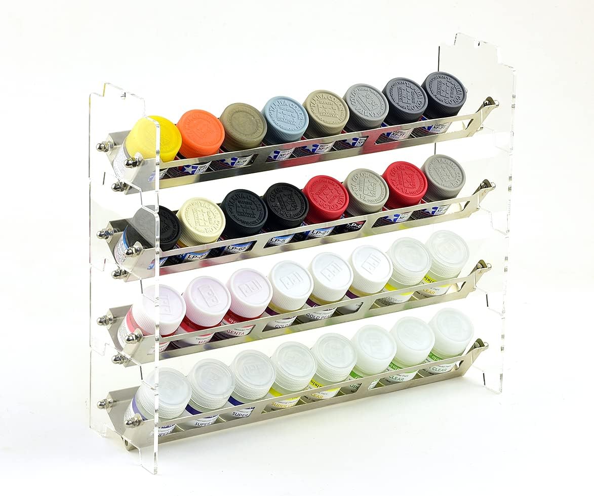 Paint Rack Wide 4 stacks (For Mr. Hobby, IPP)