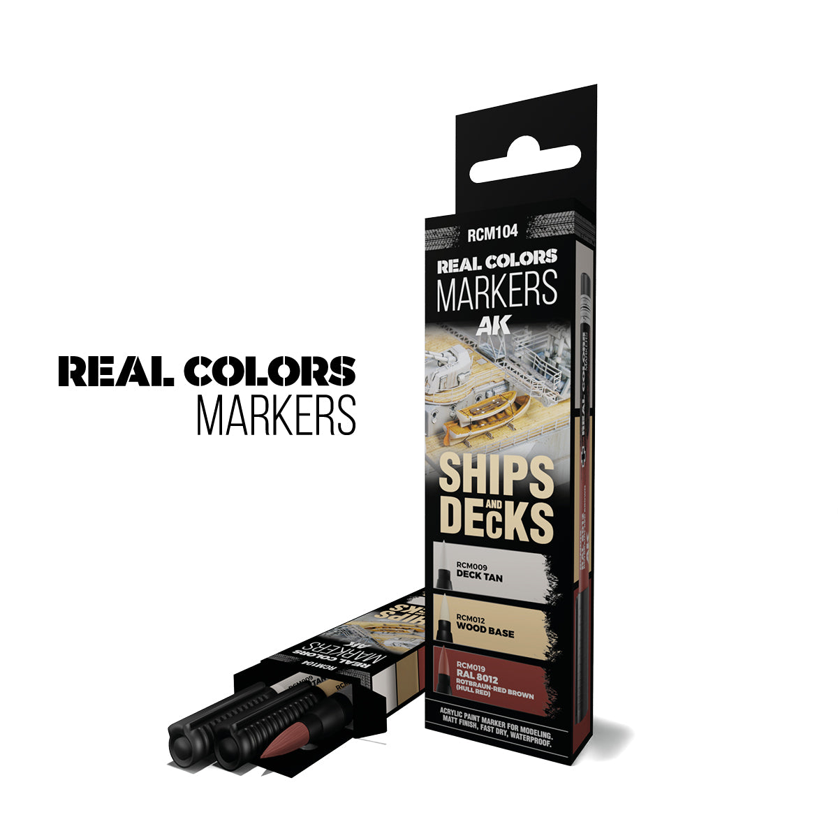 AK Interactive Real Colors Markers Ships & Decks - Set 3 Real Colors Markers