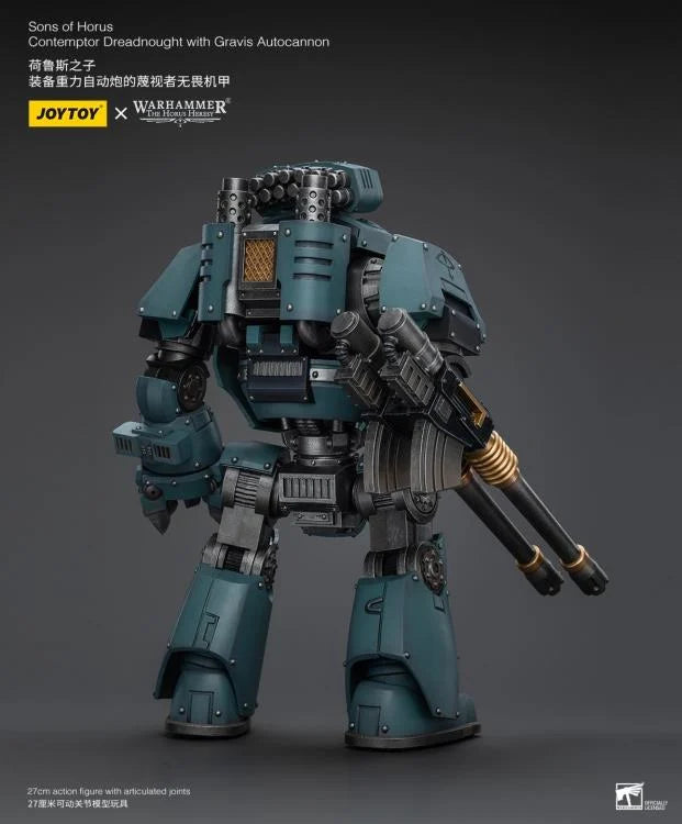 Warhammer 40k Sons of Horus Contemptor Dreadnought with Gravis Autocannon 1/18 Scale Figure