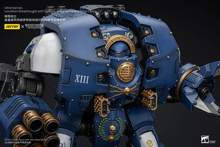 Warhammer The Horus Heresy Ultramarines Leviathan Dreadnought with Cyclonic Melta Lance and Siege Claw 1/18 Scale Action Figure