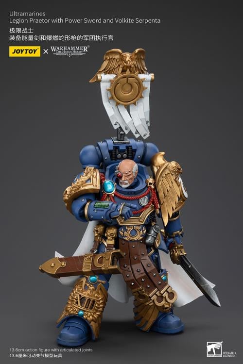 Warhammer The Horus Heresy Ultramarines Legion Praetor with Power Sword and Volkite Serpenta 1/18 Scale Action Figure