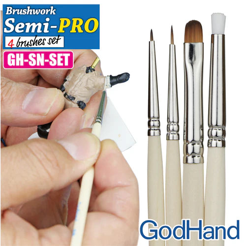 GodHand GH-EBRSP-SN-SET Brushwork Semi-PRO 4 Brushes Set