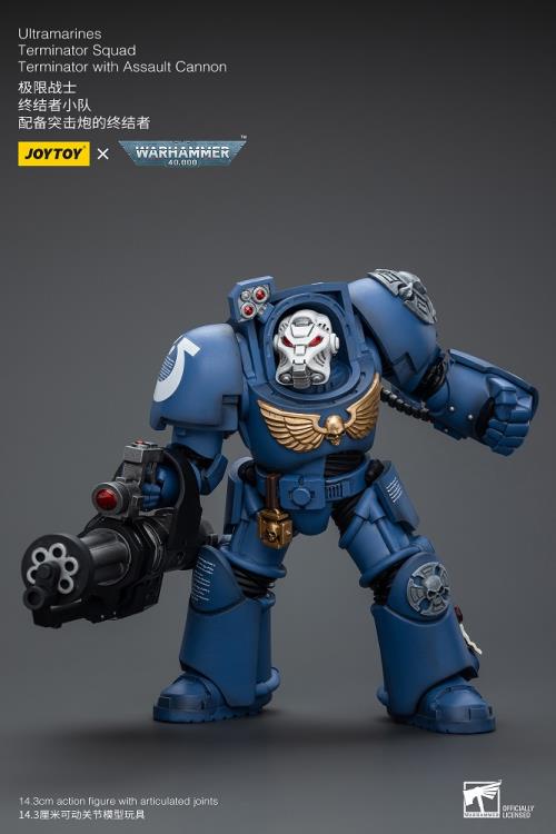 Warhammer 40K Ultramarines Terminator Squad Terminator with Assault Cannon 1/18 Scale Action Figure