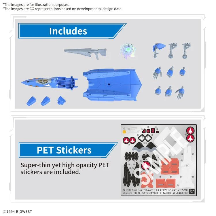 Macross 7 HG Maximilian Jenius' VF-22S Sturmvogel II 1/100 Scale Model Kit
