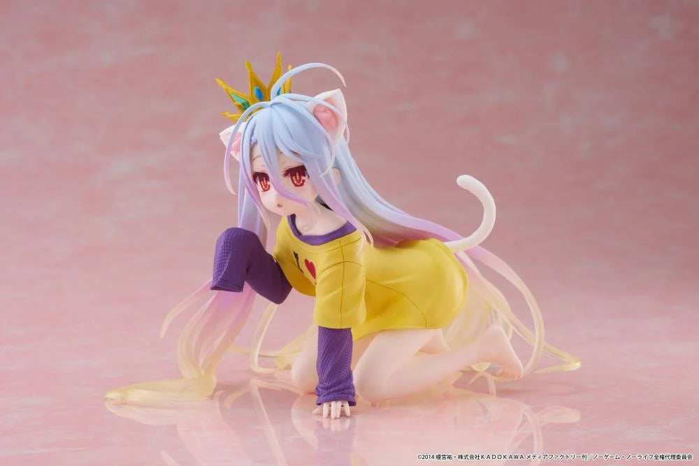 No Game No Life Desktop Cute Shiro (Cat Ear T-Shirt Ver.) Figure