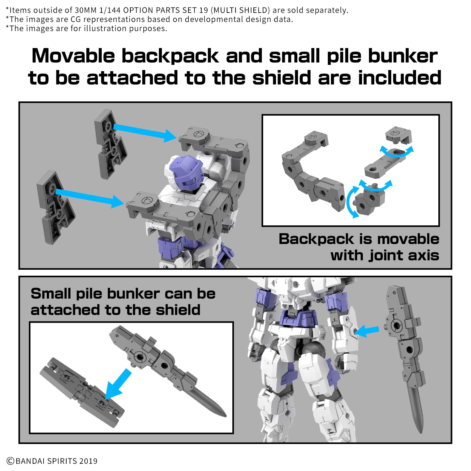 30 Minutes Missions Option Parts Set 19 Multi Shield 1/144 Scale Accessory Set