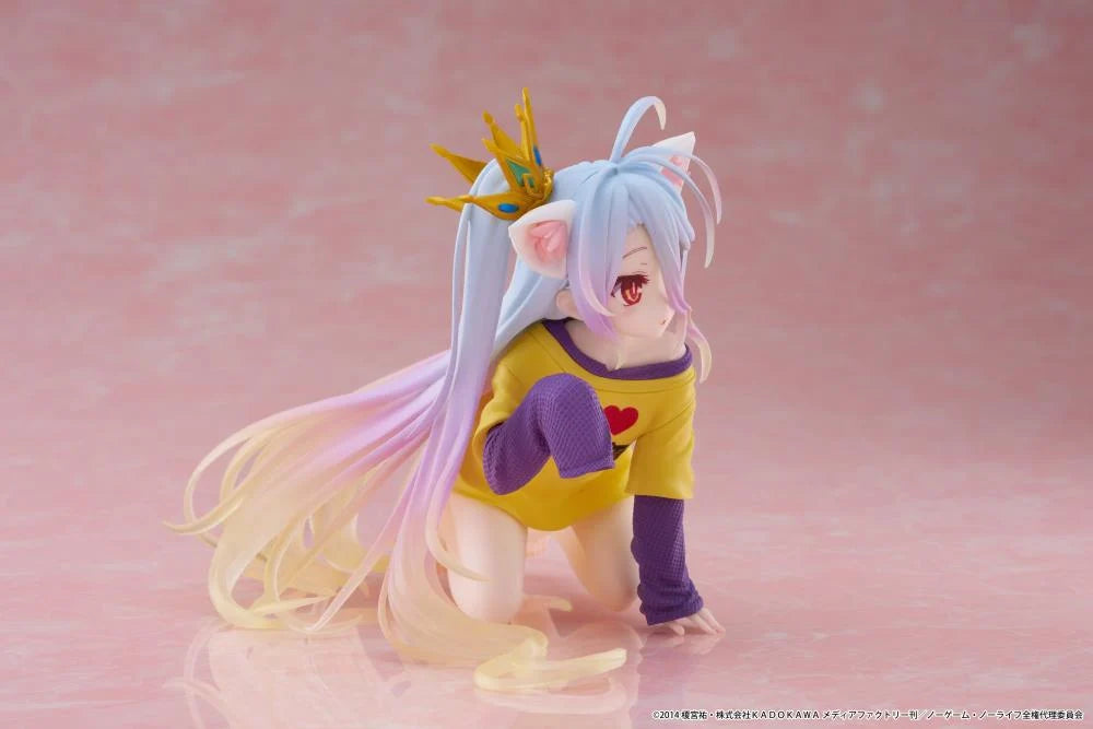 No Game No Life Desktop Cute Shiro (Cat Ear T-Shirt Ver.) Figure