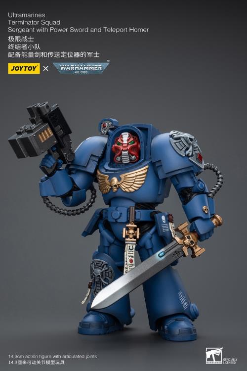 Warhammer 40K Ultramarines Terminator Squad Sergeant with Power Sword and Teleport Homer 1/18 Scale Action Figure