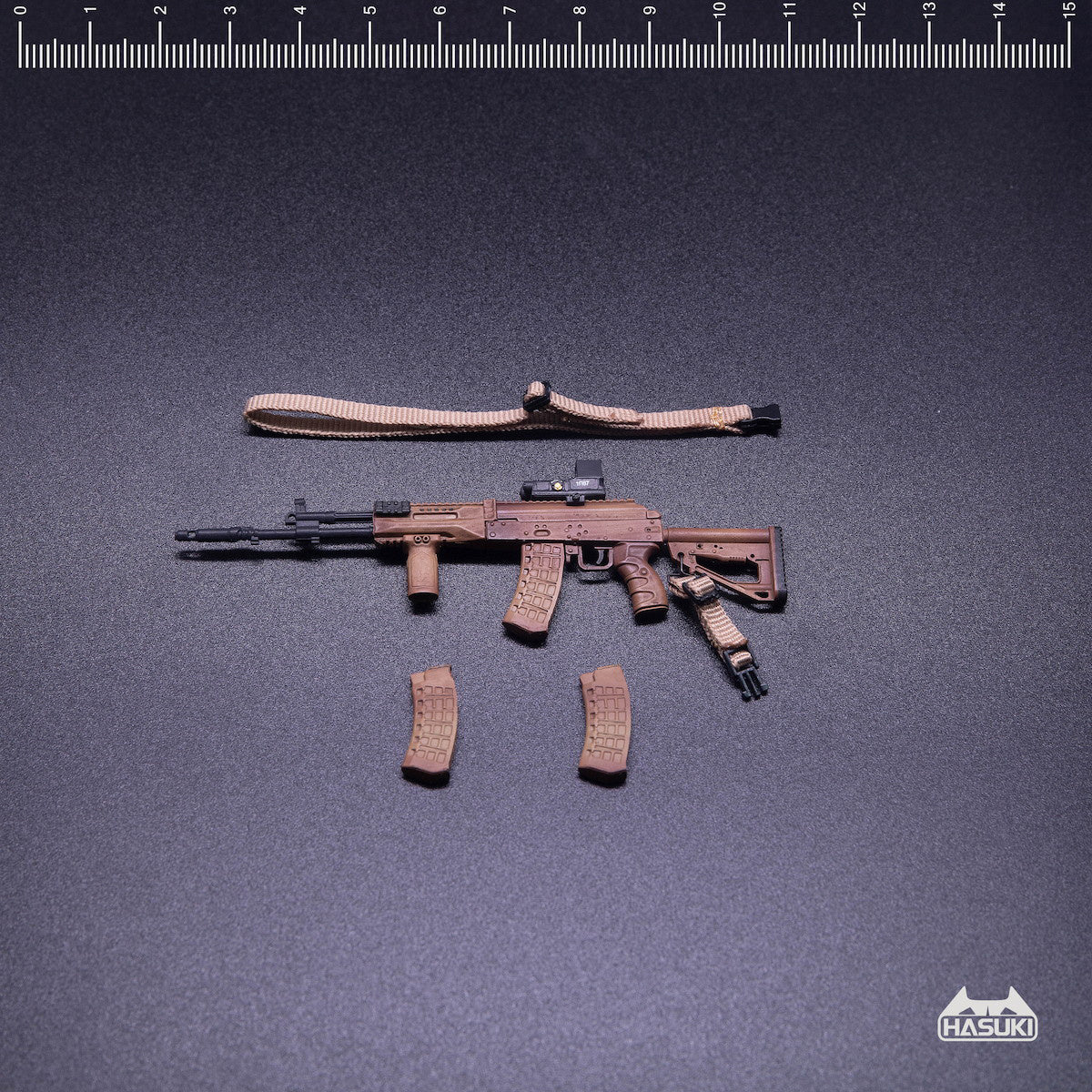 Hasuki WM-03A Assult Rifle Set (Coyote Brown) 1/12 Scale Accessory