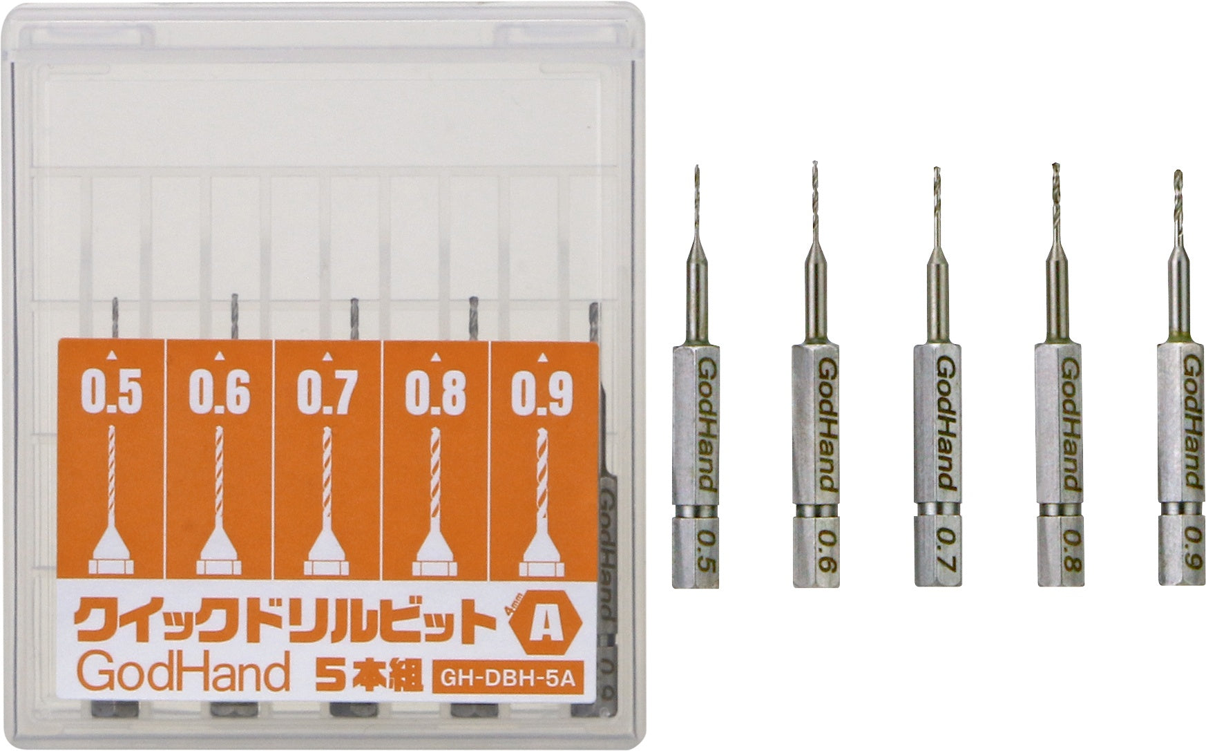 GodHand GH-DBQ-5A Quick Drill Bit 5-Piece Set (A) [Hex Base]