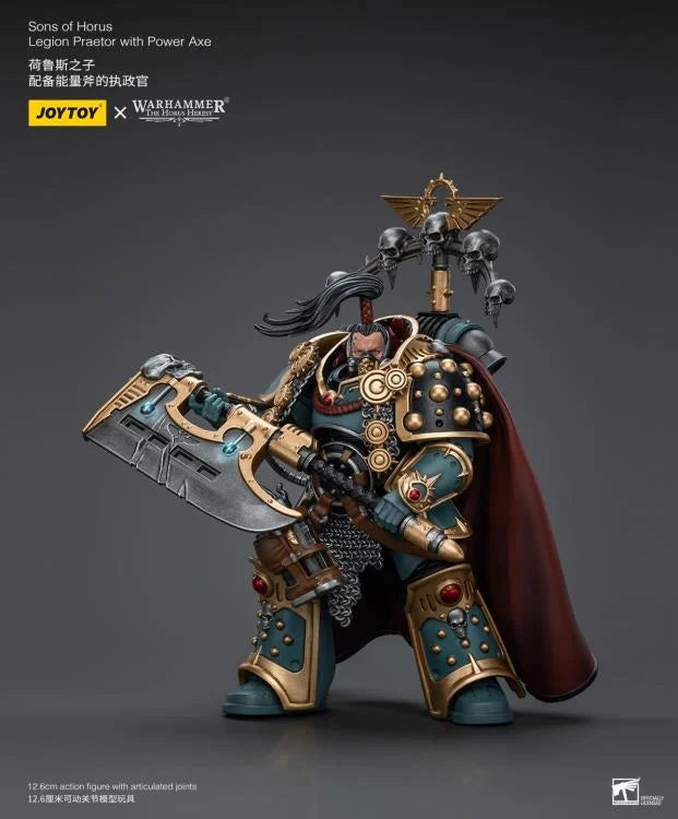 Warhammer 40k Sons of Horus Legion Praetor with Power Axe 1/18 Scale Figure