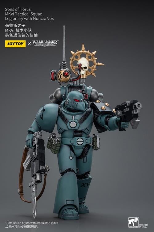 Warhammer 40k Sons of Horus MKVI Tactical Squad Legionary with Nuncio Vox 1/18 Scale Figure