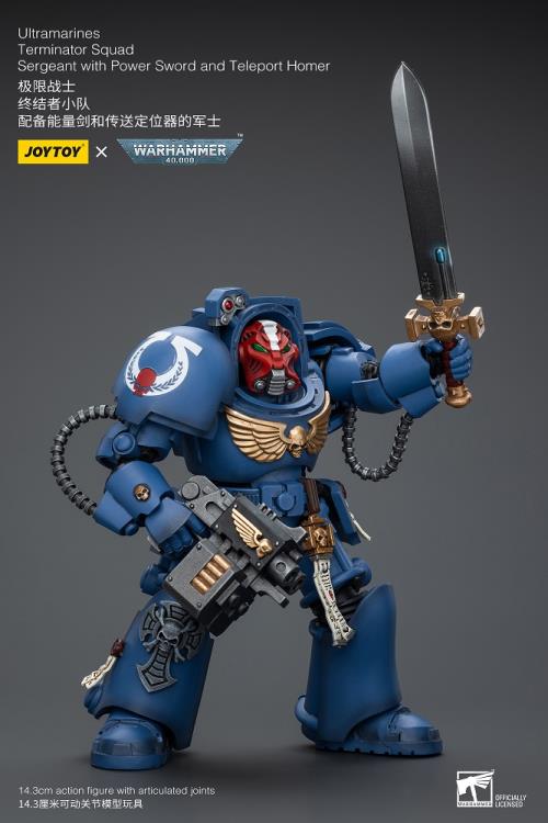 Warhammer 40K Ultramarines Terminator Squad Sergeant with Power Sword and Teleport Homer 1/18 Scale Action Figure