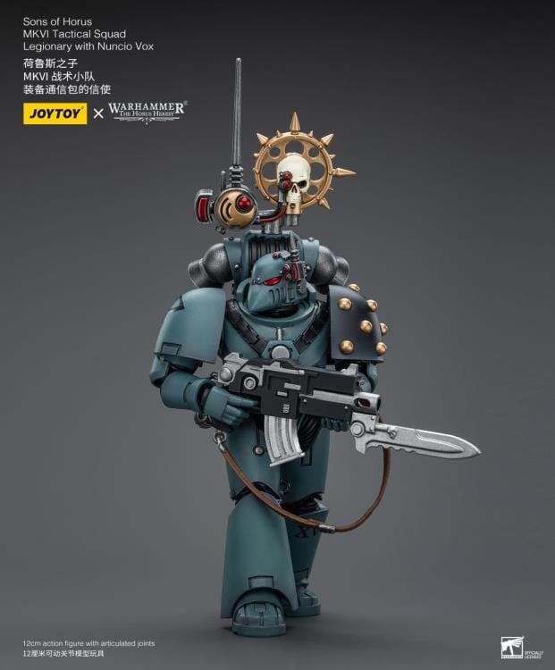 Warhammer 40k Sons of Horus MKVI Tactical Squad Legionary with Nuncio Vox 1/18 Scale Figure