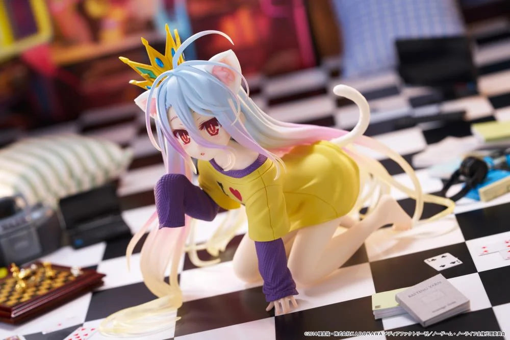 No Game No Life Desktop Cute Shiro (Cat Ear T-Shirt Ver.) Figure