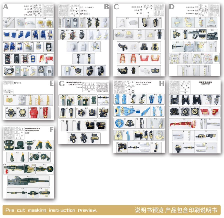 PG Perfect Strike Gundam Pre-Cut Masking
