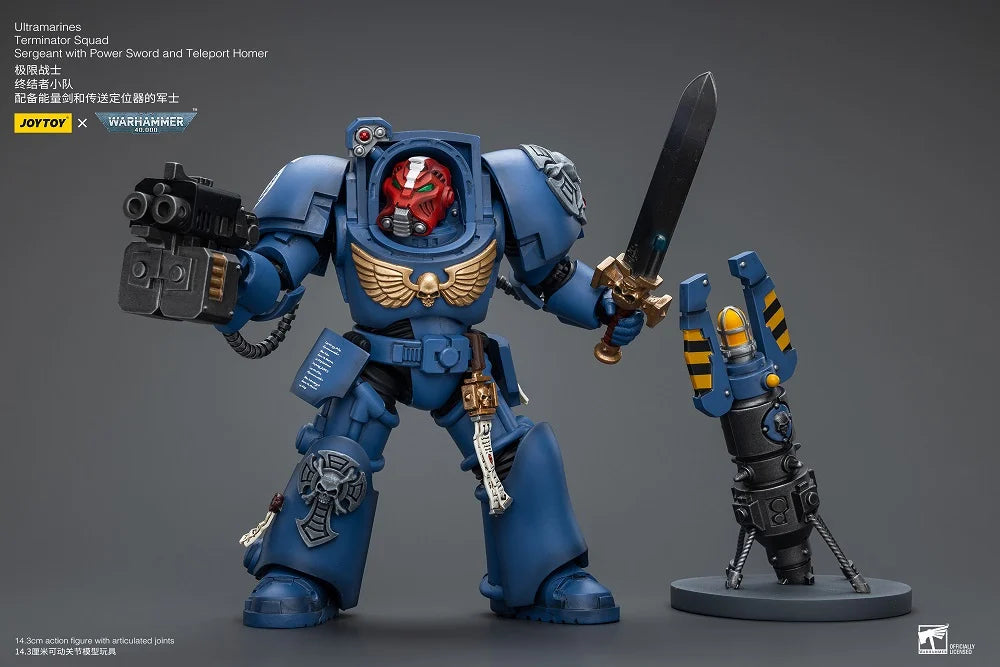 Warhammer 40K Ultramarines Terminator Squad Sergeant with Power Sword and Teleport Homer 1/18 Scale Action Figure