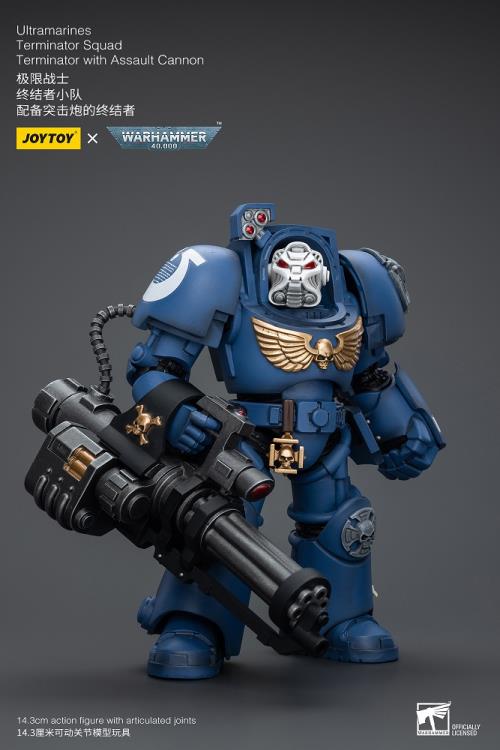 Warhammer 40K Ultramarines Terminator Squad Terminator with Assault Cannon 1/18 Scale Action Figure