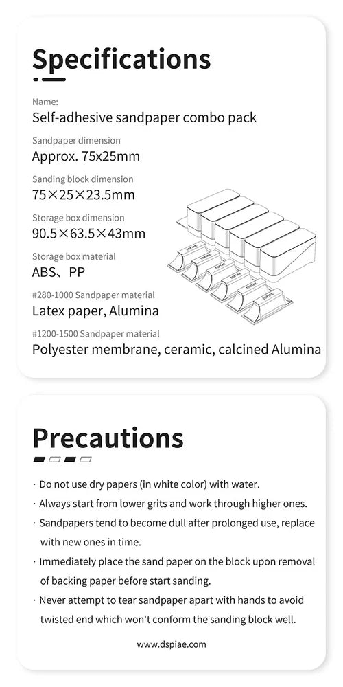 DSPIAE XSP-S01 Composite Adhesive Sandpaper Set