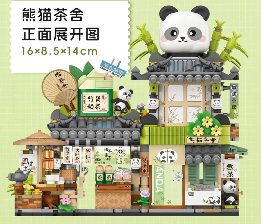 LOZ Street Mini 1383 Panda Tea Store