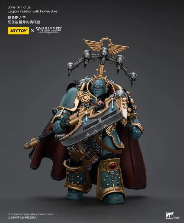 Warhammer 40k Sons of Horus Legion Praetor with Power Axe 1/18 Scale Figure