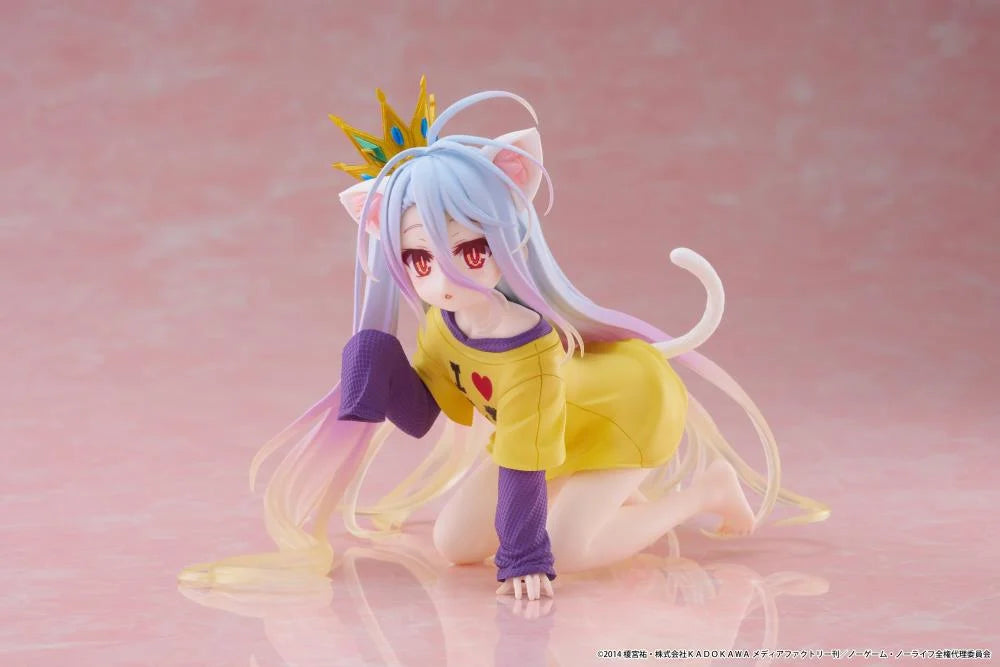 No Game No Life Desktop Cute Shiro (Cat Ear T-Shirt Ver.) Figure