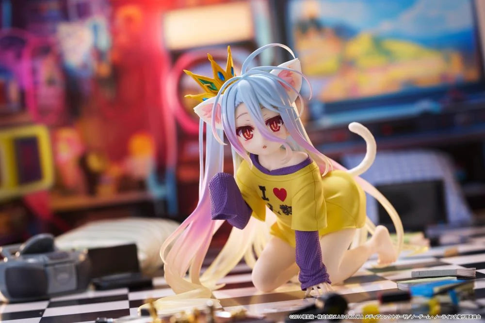 No Game No Life Desktop Cute Shiro (Cat Ear T-Shirt Ver.) Figure