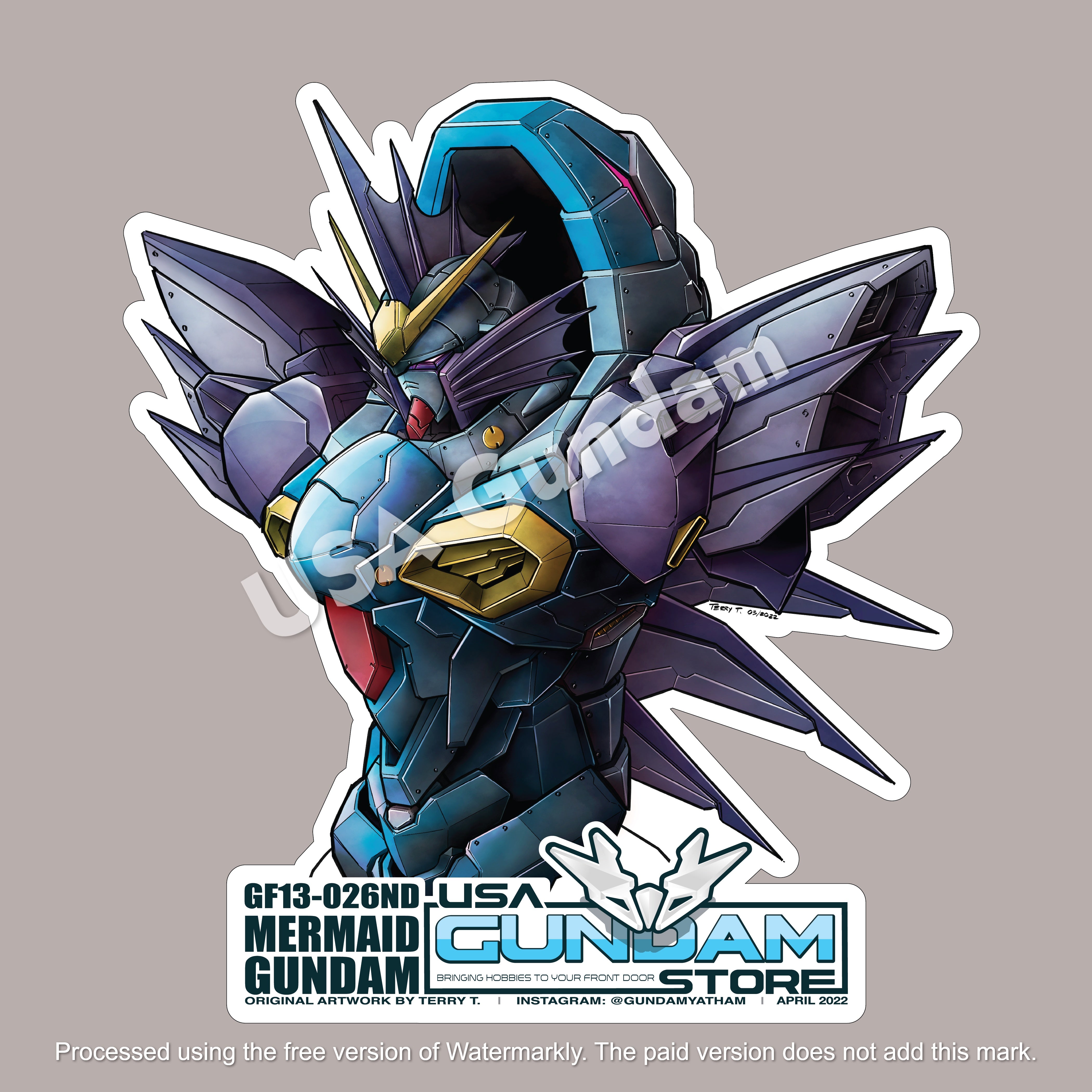 Gundam Mermaid Sticker