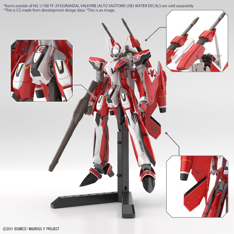 Macross Frontier HG YF-29 Durandal Valkyrie (Saotome Alto) Special Water Slide Decals Sheet